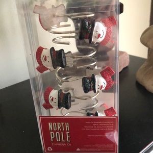 Decorative SNOWMAN Shower Curtain Hooks